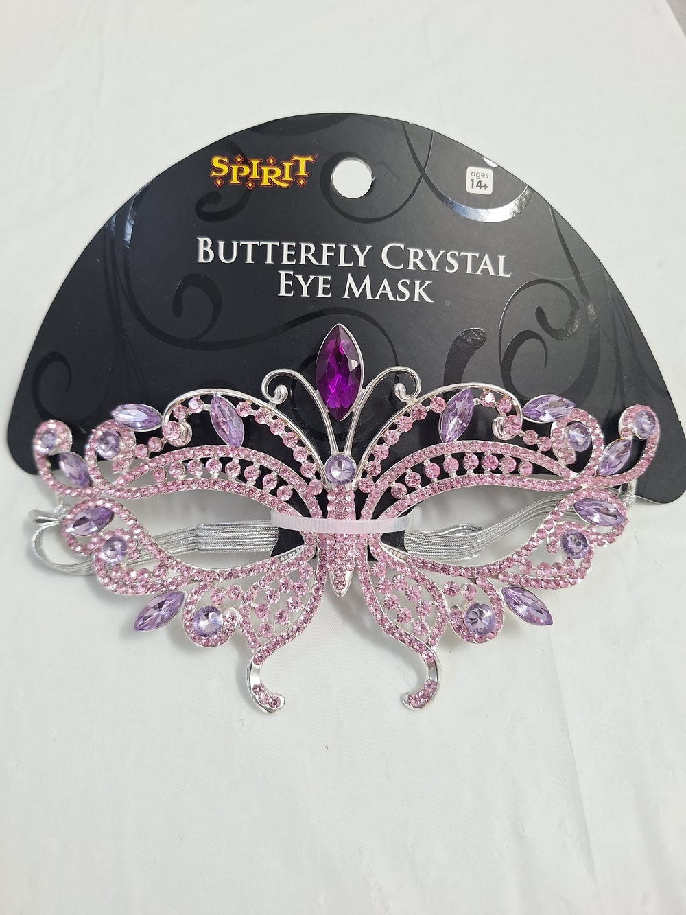 Spirit Pink and Purple Butterfly Crystal Eye Mask